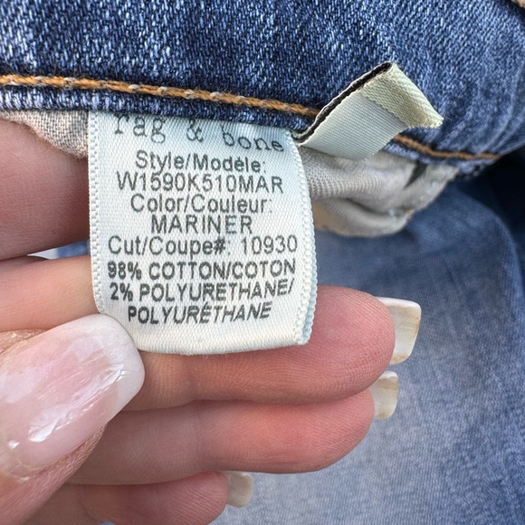 RAG & BONE - the Dre boyfriend jean in mariner womens size 27 - Picture 8 of 8